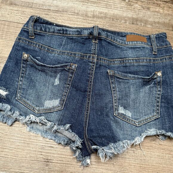 Harmony Havoc Denim Distressed Jean Shorts Size 11 Raw Hem - Picture 4 of 10